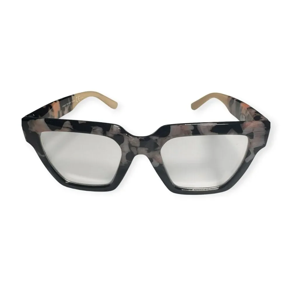 Peepers Take a Bow Tortoise Shell Eyeglasses Blue Light Large Frames Rectangle